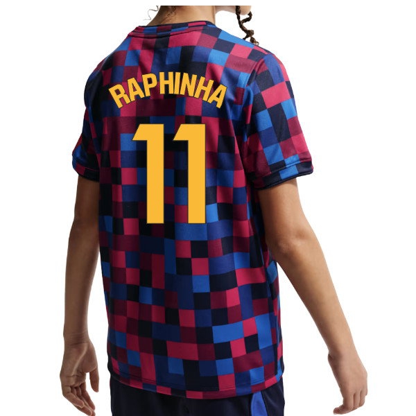 2026 2027 Barcelona Pre Match Shirt Uniform (Kids) (Raphinha 11)-ProGear Kits